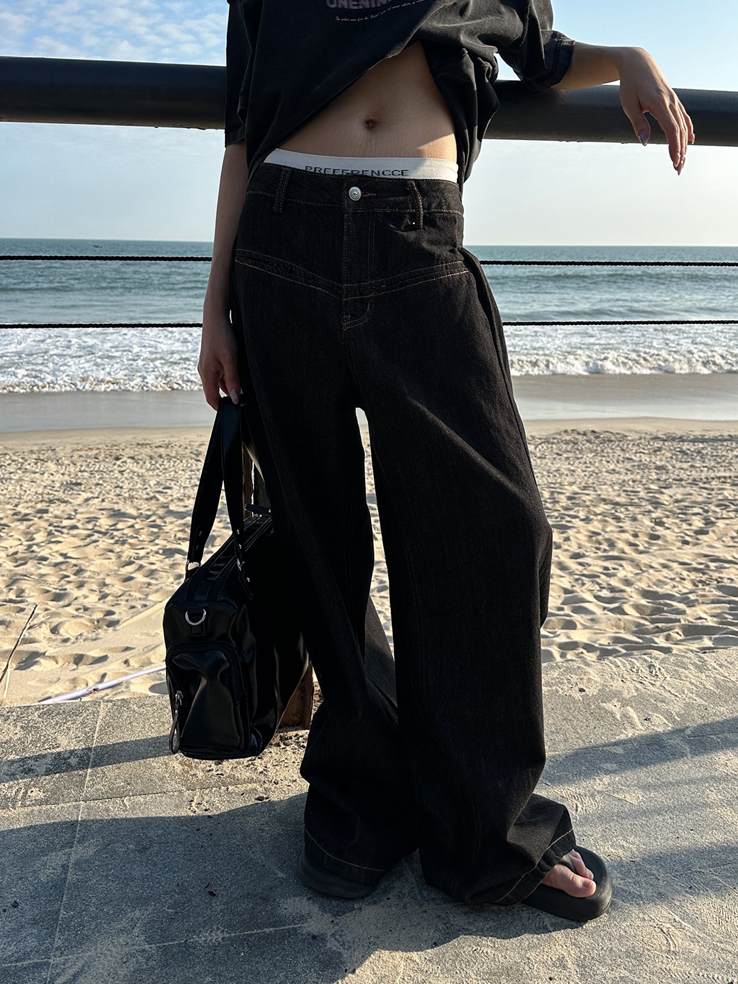 ONENINE34PM 丨[Trimmism] wide-leg jeans