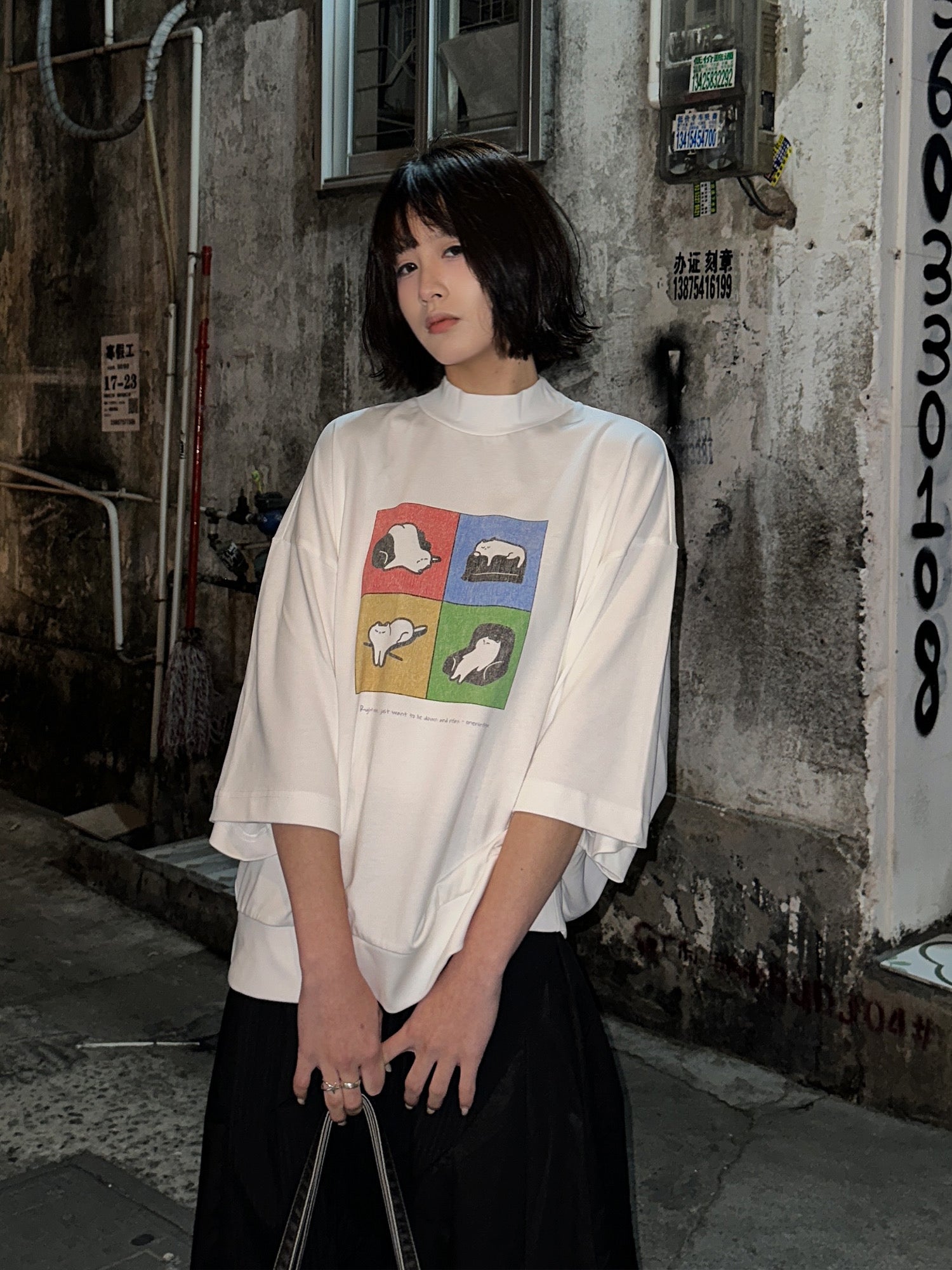 ONENINE34PM 丨[Take it easy, little cat] T-shirt